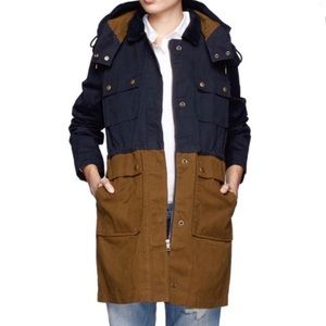 J. Crew Long Colorblock Field Jacket | S